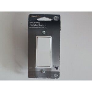 UltraPro Grounding Paddle Switch 15A 120VAC Max - Single Pole Switch, White  New
